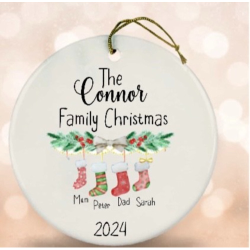 Personalised Ceramic Ornament Gift Bauble #1