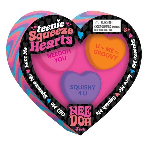 Nee Doh Teenie Squeeze Hearts 3pk