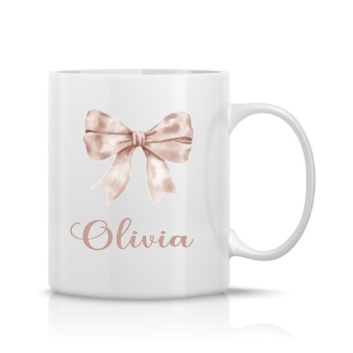 Bow Ceramic Mug Personalised 